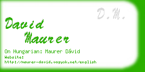 david maurer business card